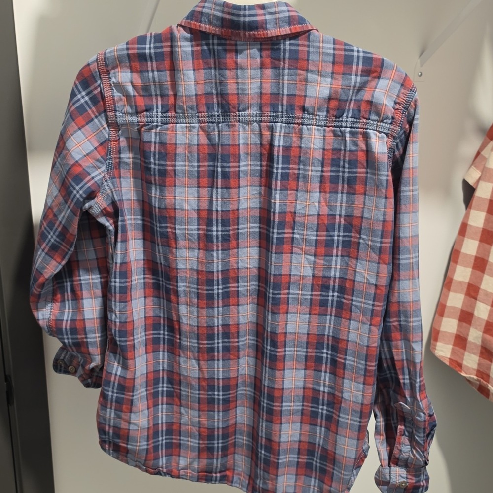 Carhartt Womens Plaid Button-Up Long Sleeve Shirt Blue Red White S (4/6) Pockets - Picture 3 of 3